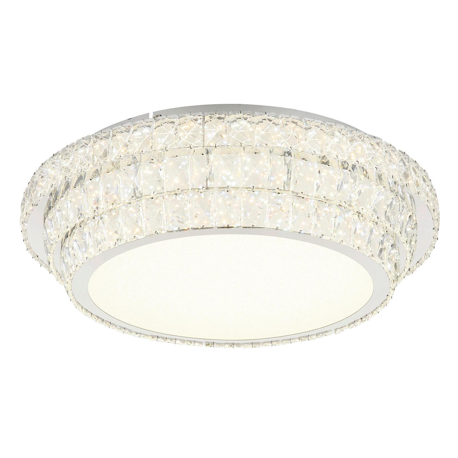 LED-Deckenleuchte 68157-58 - Klar/Chromfarben, KONVENTIONELL, Glas/Kunststoff (60cm) - Globo