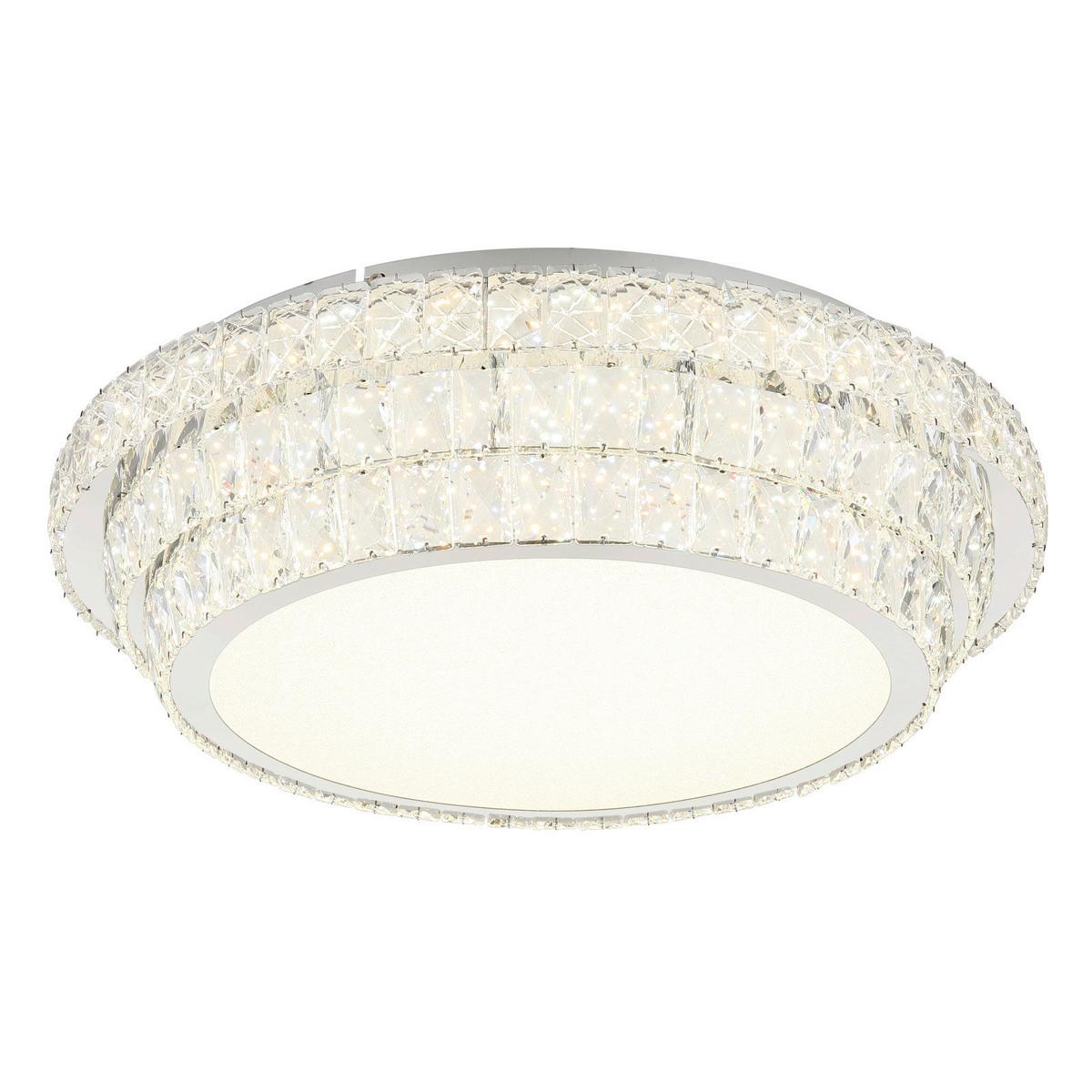 LED-Deckenleuchte 68157-58 - Klar/Chromfarben, KONVENTIONELL, Glas/Kunststoff (60cm) - Globo