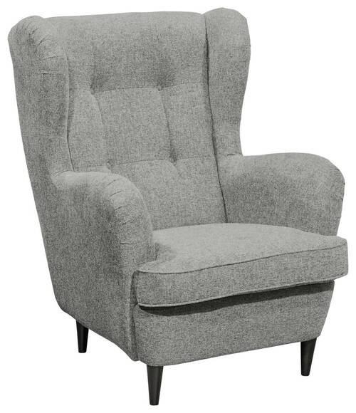 Ohrensessel Oskar Hellgrau B: 78 Cm - Hellgrau/Schwarz, Basics, Textil (78/102/98cm) - MID.YOU