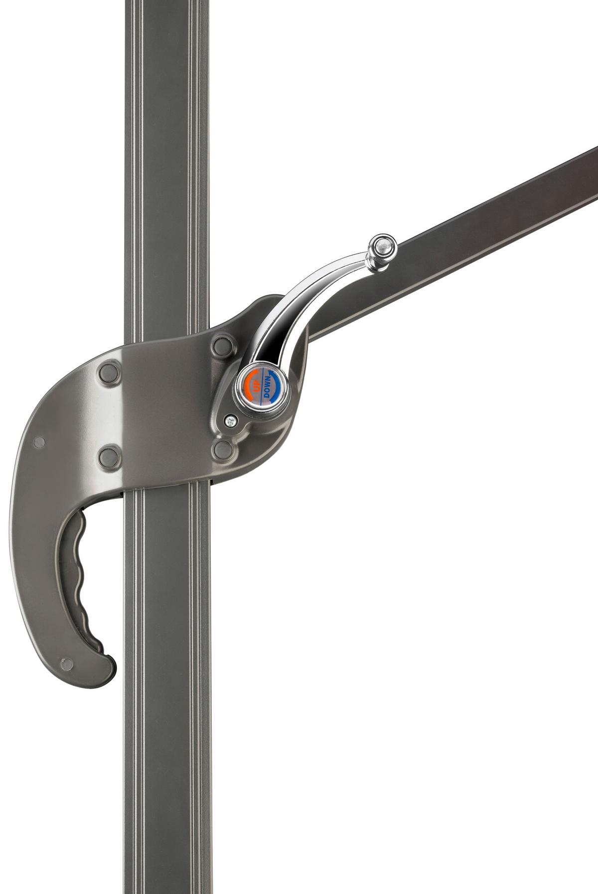 Ampelschirm Rhodos Junior BxHxT: 352x244x300 cm Naturfarben - Anthrazit/Naturfarben, Basics, Textil/Metall (352/244/300cm) - Schneider