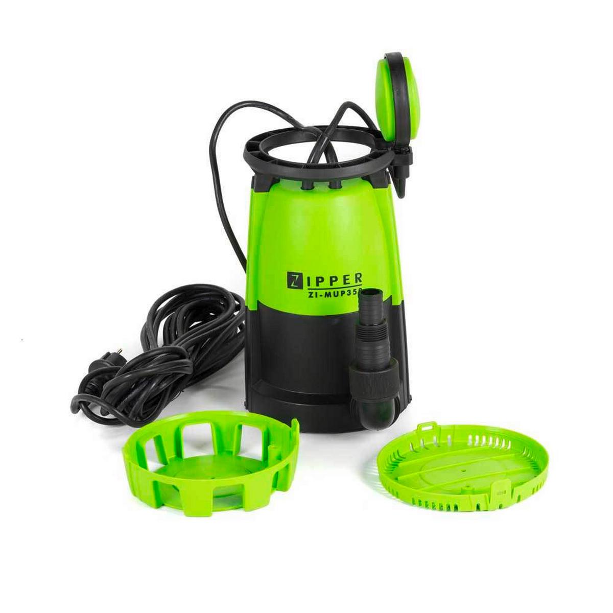 Multipumpe Zi-Mup350 350 W 7500 L/H Klar-/Schmutzwasser - Grün, Basics, Kunststoff - Zipper