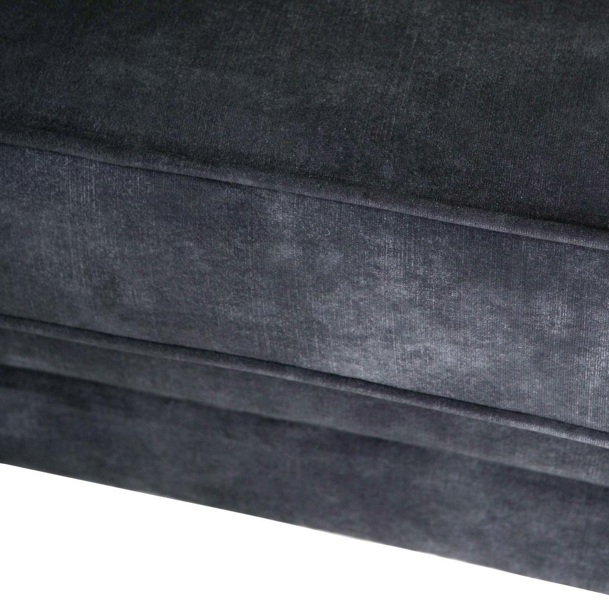 Chesterfield-Sofa Slopes Anthrazit B: 203 cm - Anthrazit/Schwarz, KONVENTIONELL, Textil (203/79/93cm) - Livetastic