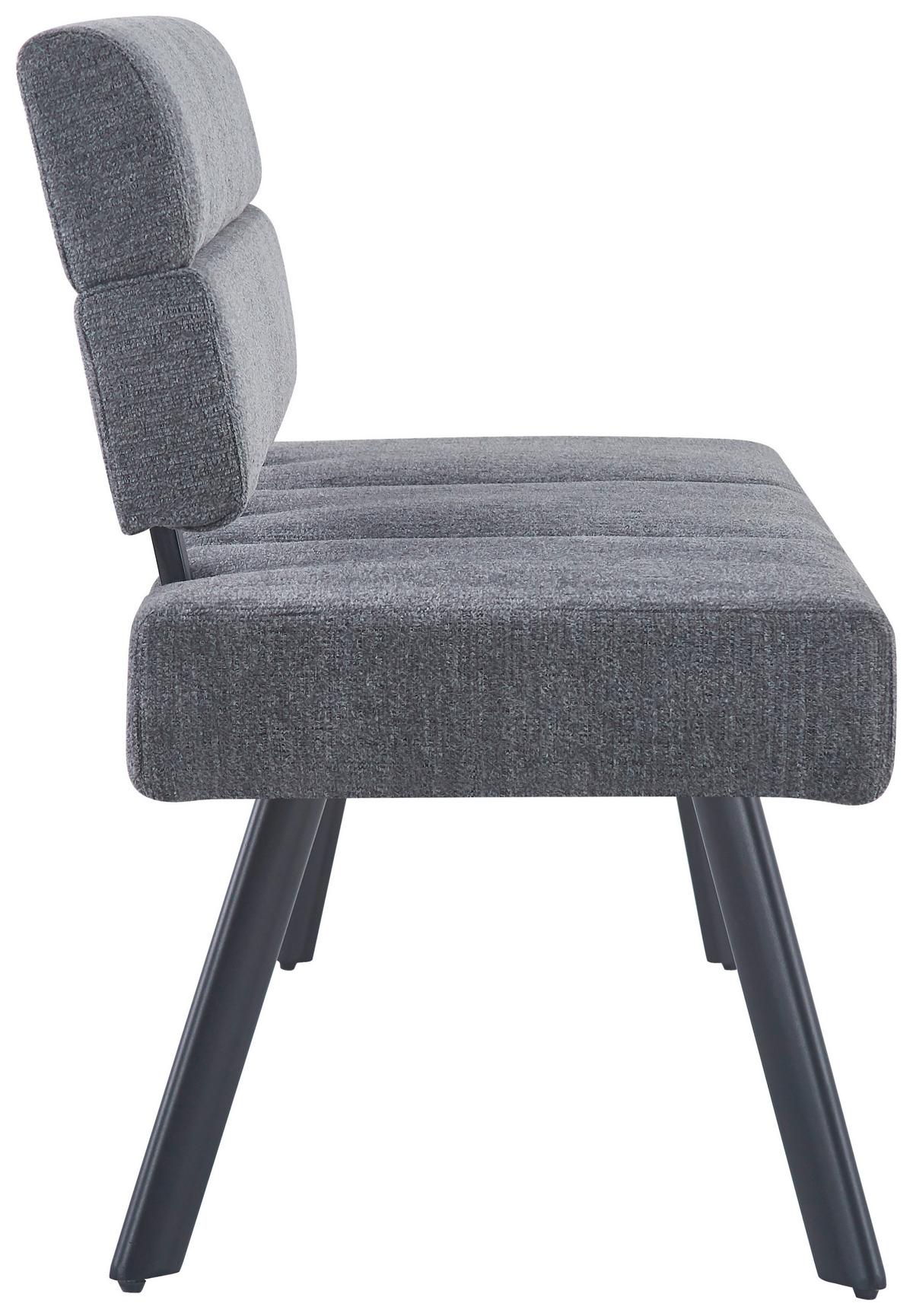 Sitzbank Paros Mit Lehne Anthrazit, B: 140 Cm - Anthrazit/Schwarz, KONVENTIONELL, Textil/Metall (140/88/62cm) - MID.YOU