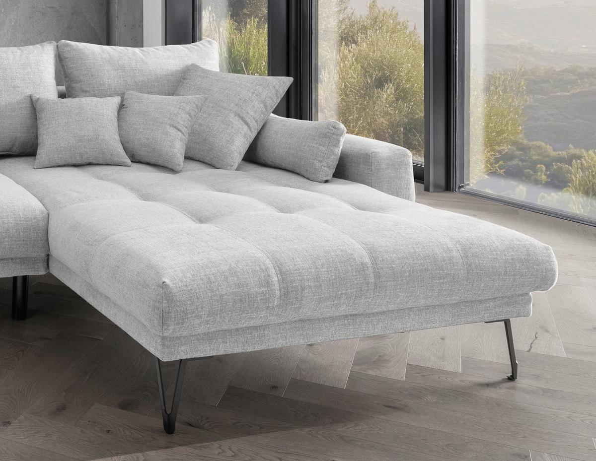 Ecksofa Garda, Weiß S: 310x192 Cm - Schwarz/Weiß, KONVENTIONELL, Textil (310/192cm) - Livetastic