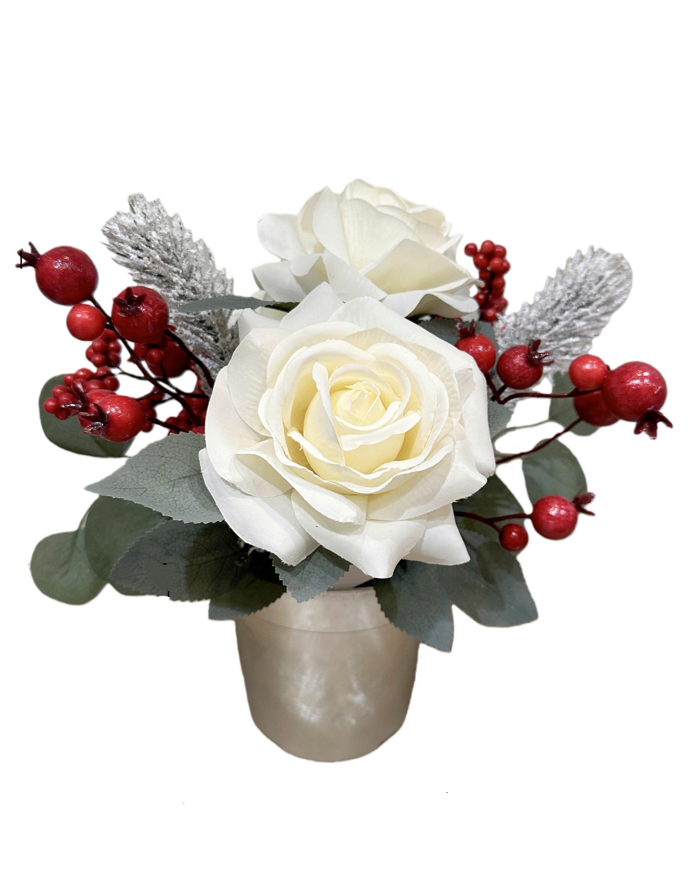 ROSE Elfi H: 29 cm - Rot/Silberfarben, KONVENTIONELL, Kunststoff/Textil (30/29cm) - Luca Bessoni