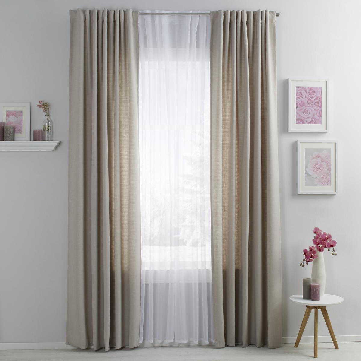 HOTOVÝ ZÁVES Leo, 135/255cm, piesková - piesková, textil (135/255cm) - Premium Living
