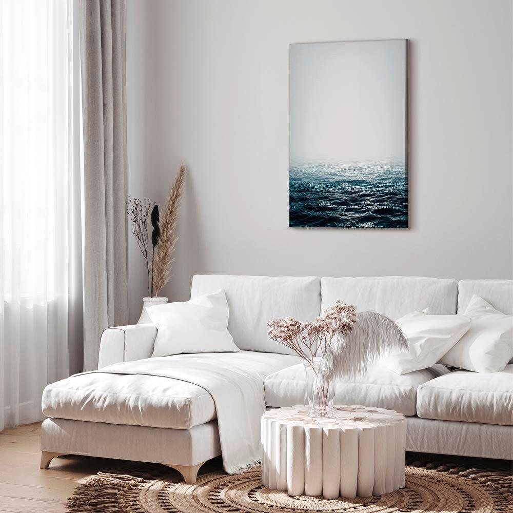 Leinwandbild Ocean Blau Hellgrau B: 40 Cm - Blau/Hellgrau, Basics, Holzwerkstoff/Textil (40/60/1.2cm) - artgeist