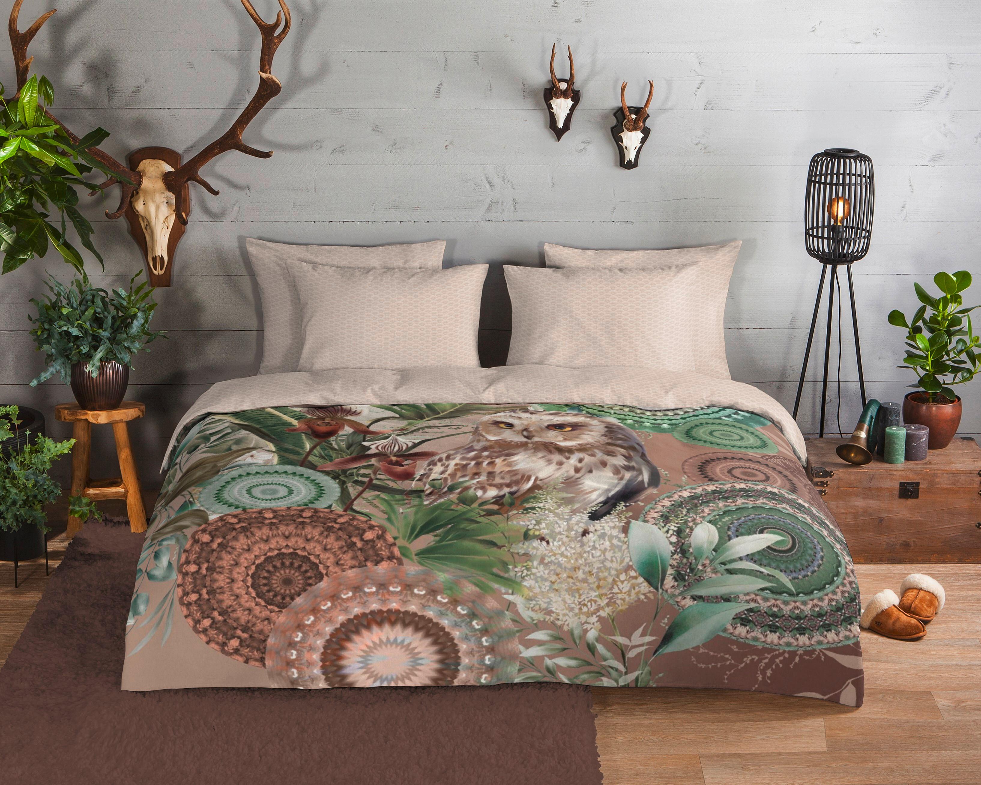 Bettwäsche Kirja Braun Sandfarben 140x200 cm - Sandfarben/Braun, LIFESTYLE, Textil (140/200cm)