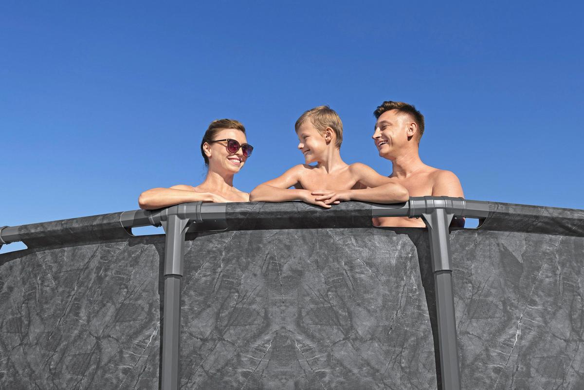 Pool Leonie - Blau/Dunkelgrau, KONVENTIONELL, Kunststoff/Metall (549/132cm) - Bestway