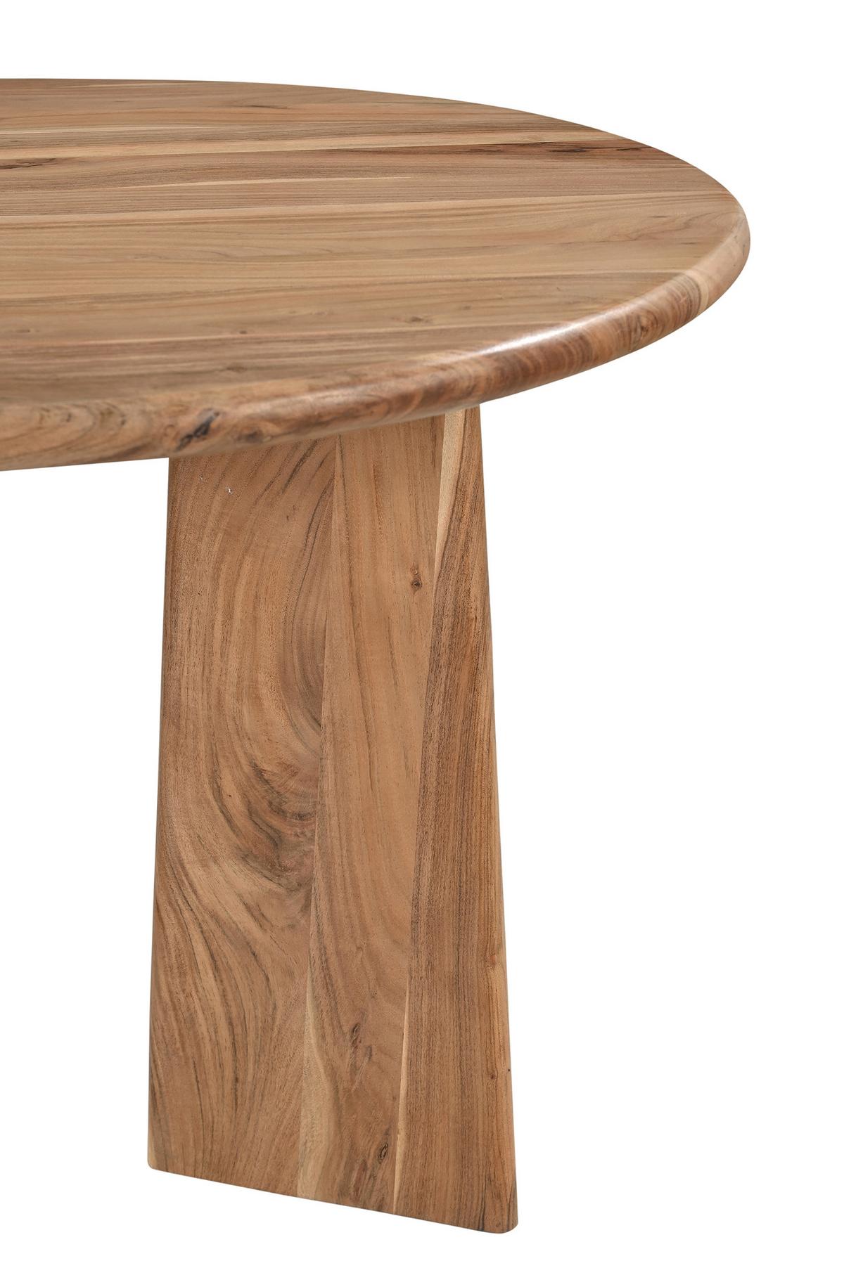 Esstisch Wave Rund Akazie Massiv, B: 120 Cm - Naturfarben, ROMANTIK / LANDHAUS, Holz (120/77/120cm)
