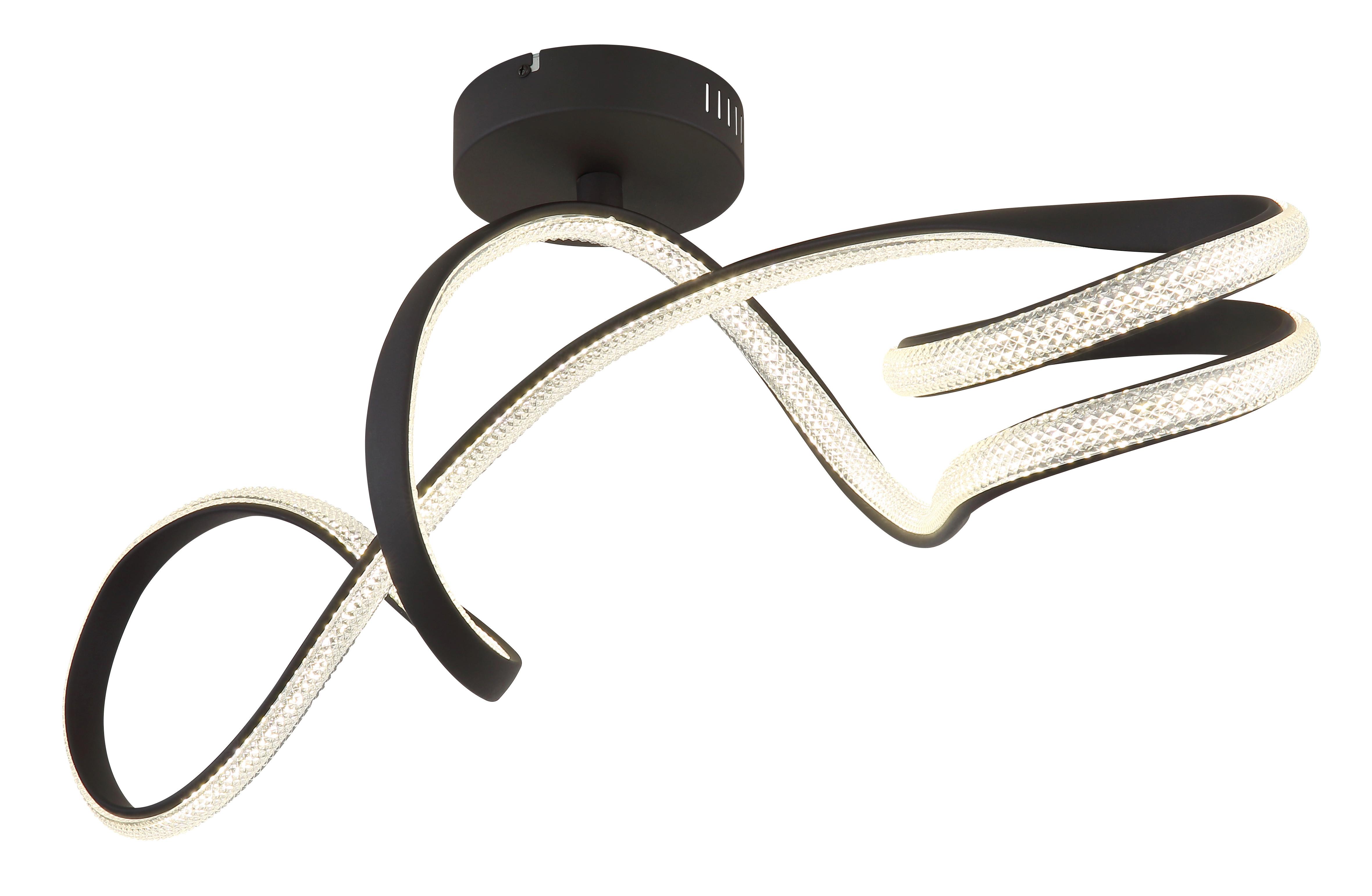 Led-deckenleuchte 67341ds Swirl - Klar/Schwarz, Design, Kunststoff/Metall (90,8/28/33cm) - Globo