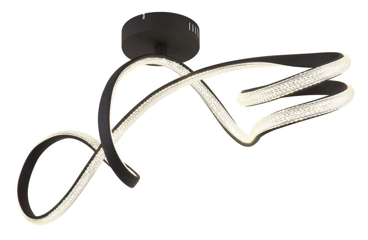 LED-Deckenleuchte 67341ds Swirl - Klar/Schwarz, Design, Kunststoff/Metall (90,8/28/33cm) - Globo