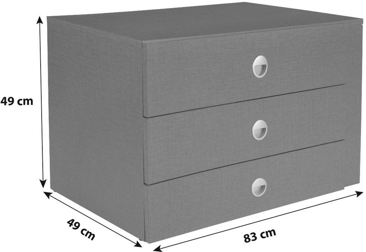 Schubkasteneinsatz Tokio B: 82,5 cm Twist Dekor 3 Laden - Dunkelgrau, Holzwerkstoff (82,5/49/48,5cm)