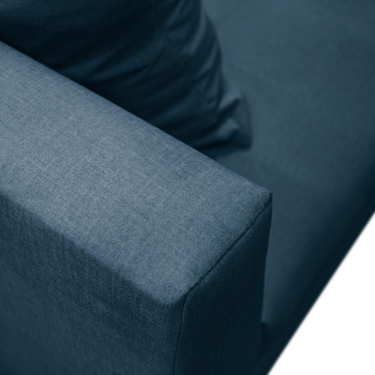 Ecksofa Pruno Dunkelblau S: 174x247 Cm - Schwarz/Dunkelblau, Design, Textil (174/247cm) - MID.YOU