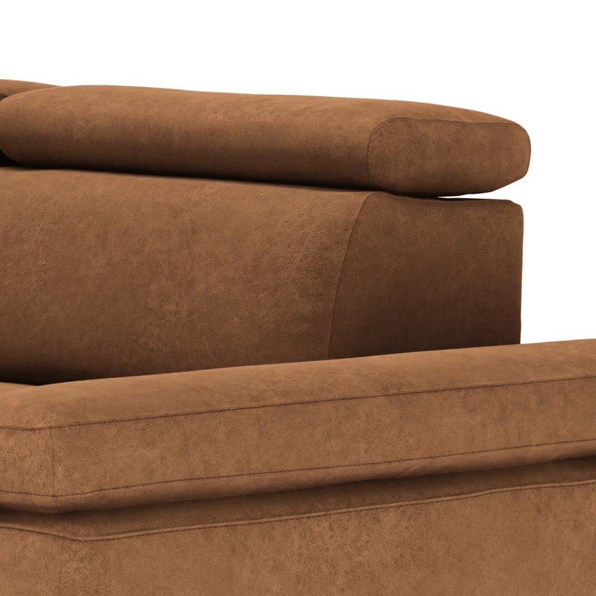 Ecksofa Elvis, Braun S: 182x259 Cm - Silberfarben/Braun, KONVENTIONELL, Textil (182/259cm) - Trendmanufaktur