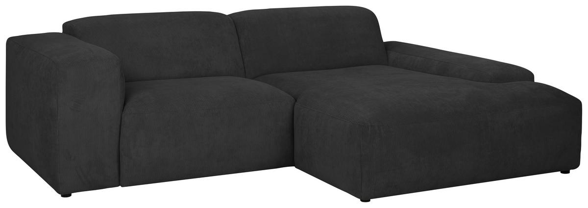 Ecksofa Hannah Anthrazit 252x170 Cm - Anthrazit/Schwarz, Design, Textil (252/170cm) - MID.YOU