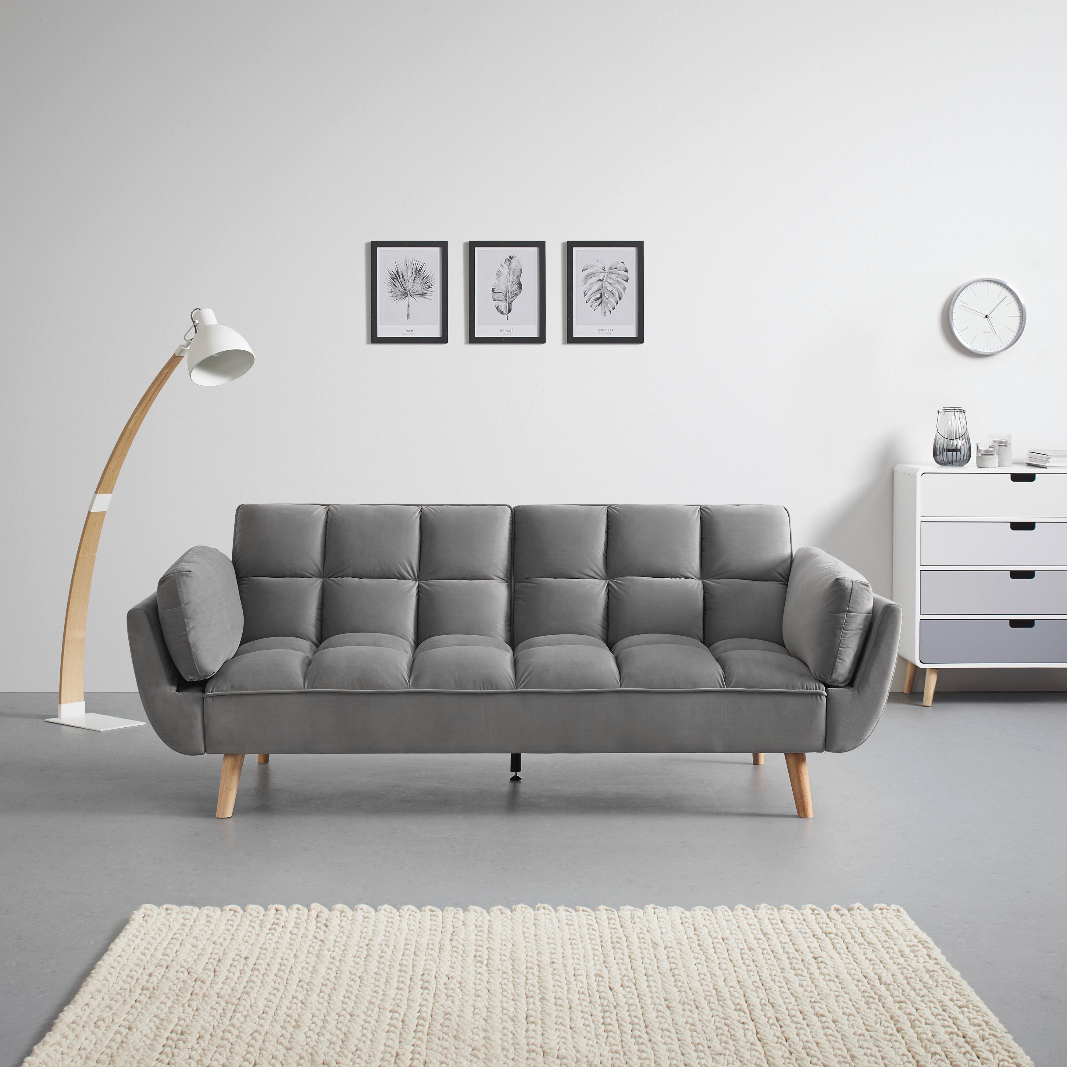 Rozkladacia Pohovka Cora Sivá - sivá, Moderný, drevo/textil (214/92/81cm) - Bessagi Home