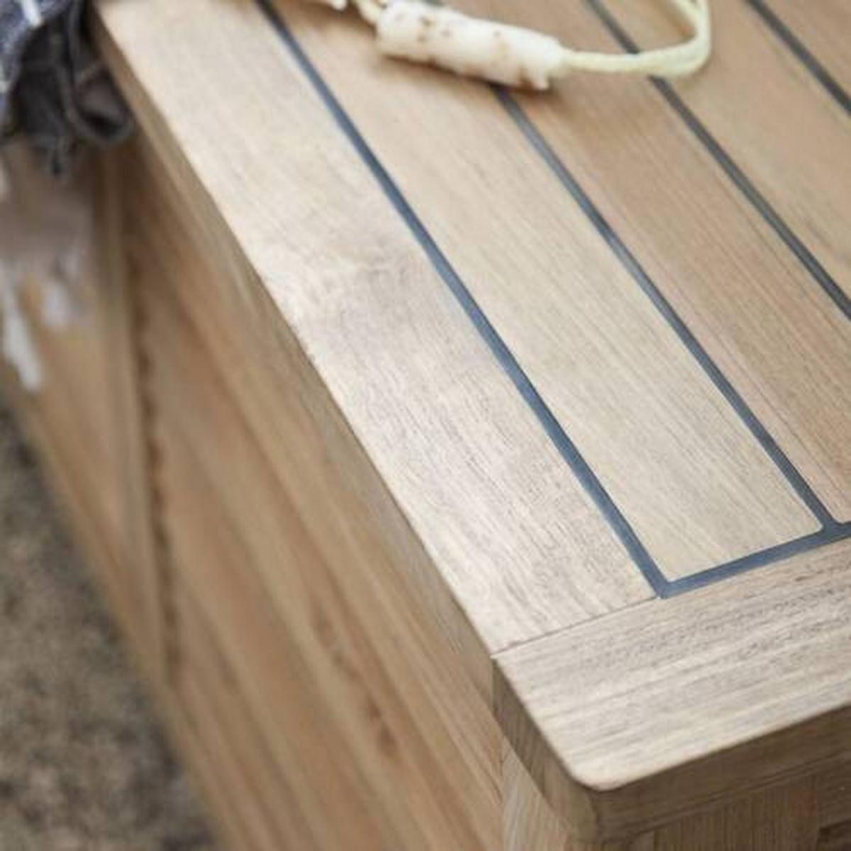 Truhe Classic 5056000 - Teakfarben, ROMANTIK / LANDHAUS, Holz (90/48/30cm) - MID.YOU