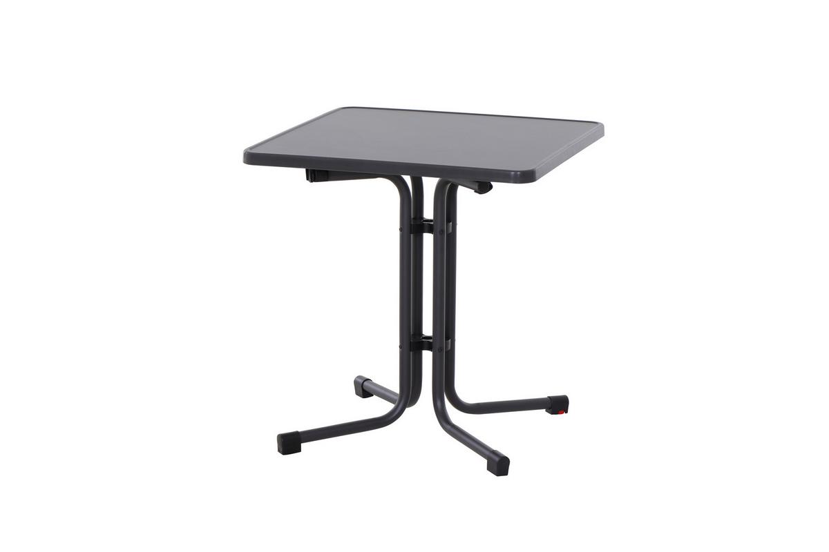 Gartentisch Klappbar Stahl, Holzwerkstoff L: 70 Cm - Anthrazit, KONVENTIONELL, Holzwerkstoff/Metall (70/70/71cm) - Siena Garden