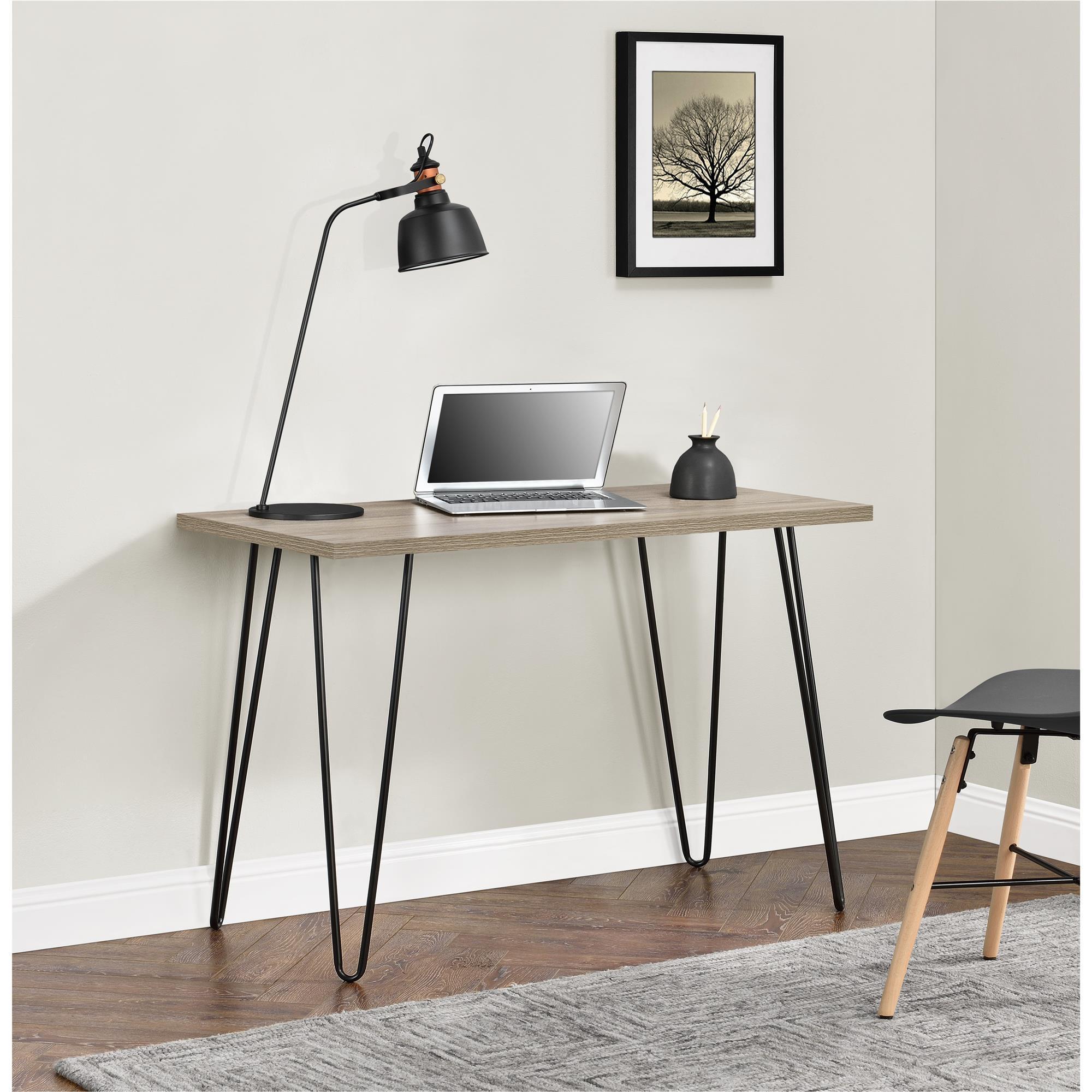 Schreibtisch Owen Eichefarben B: 68 cm - Eichefarben/Schwarz, Design, Karton/Keramik (101/68/49cm) - MID.YOU