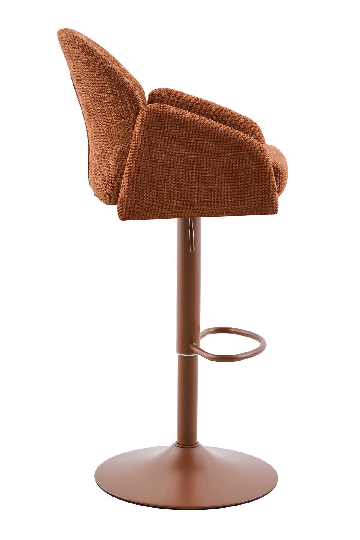 Barhocker-Set Holly H 2er-Set - Rotbraun, MODERN, Textil/Metall (51,5/96-117/53cm) - MID.YOU