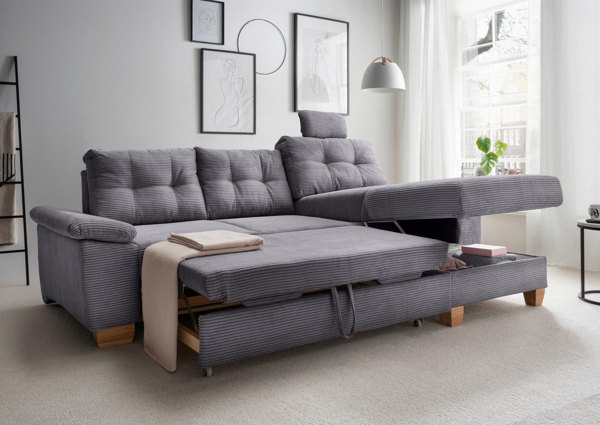 Ecksofa Brizzini, Grau S: 270x176 Cm - Naturfarben/Grau, MODERN, Textil (270/176cm) - Livetastic