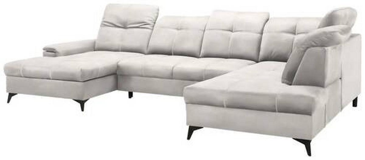 Rohová sedačka U SIERRA, pravá, béžová CLOUD - černá/béžová, Moderní, kov/textil (181/364/230cm) - Mömax