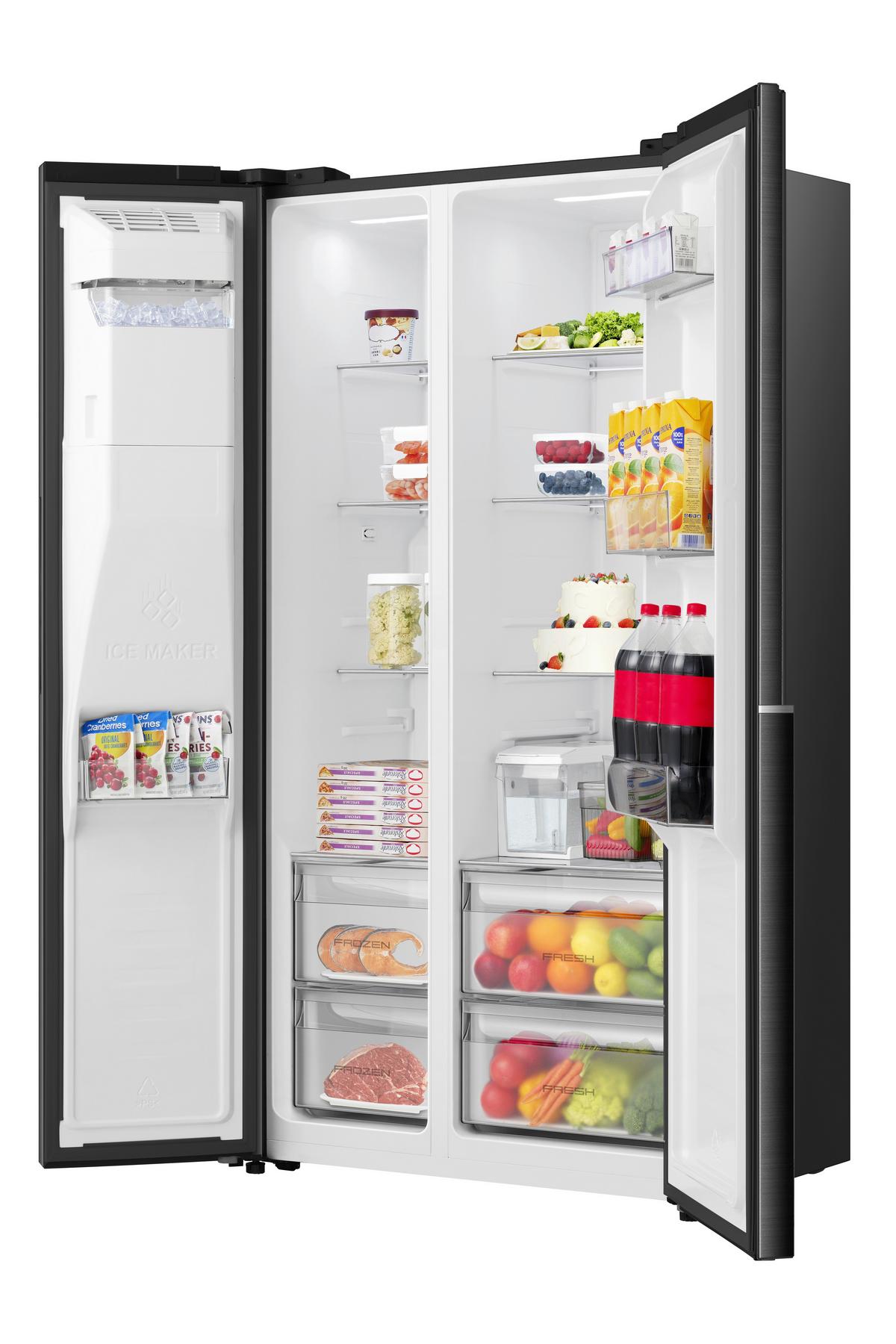 Side-by-Side NRS9E6BX gesamt Volumen ca. 528 L - Schwarz, Basics, Metall (91,1/178,6/61,5cm)