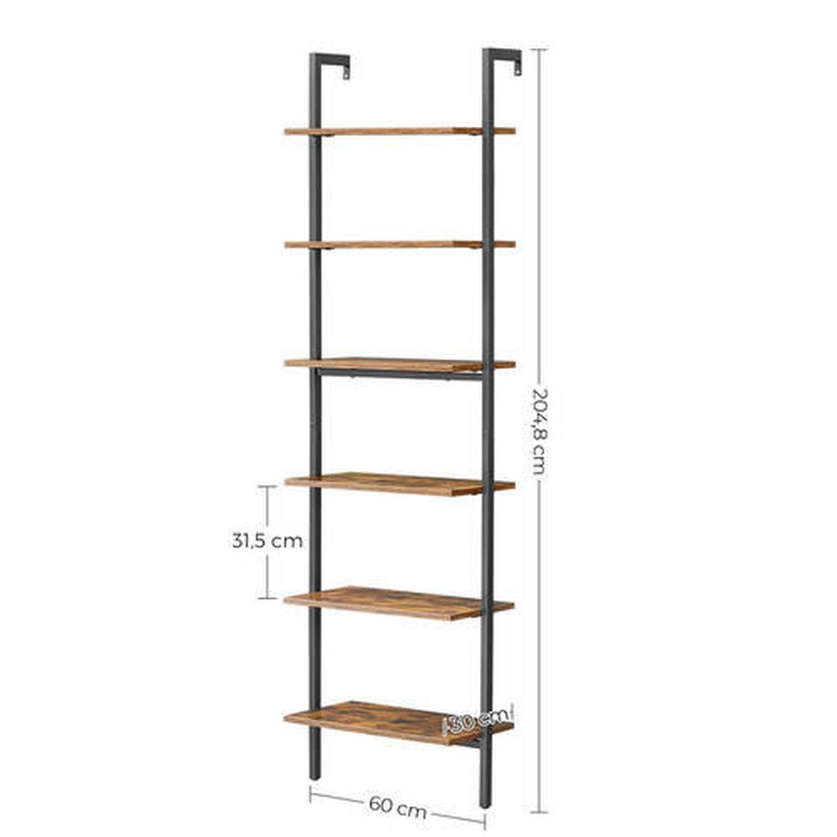 Regal Regal B: 60 cm Braun/Schwarz - Schwarz/Braun, Trend, Holzwerkstoff (60/204,8/30cm) - Boxxx