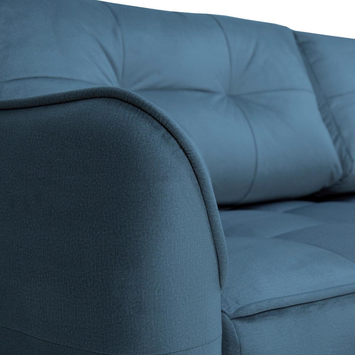 Boxspringová pohovka BOMBEI, petrolejový velúr - čierna/sivá, Modern, drevo/kompozitné drevo (243/94/125cm) - Premium Living