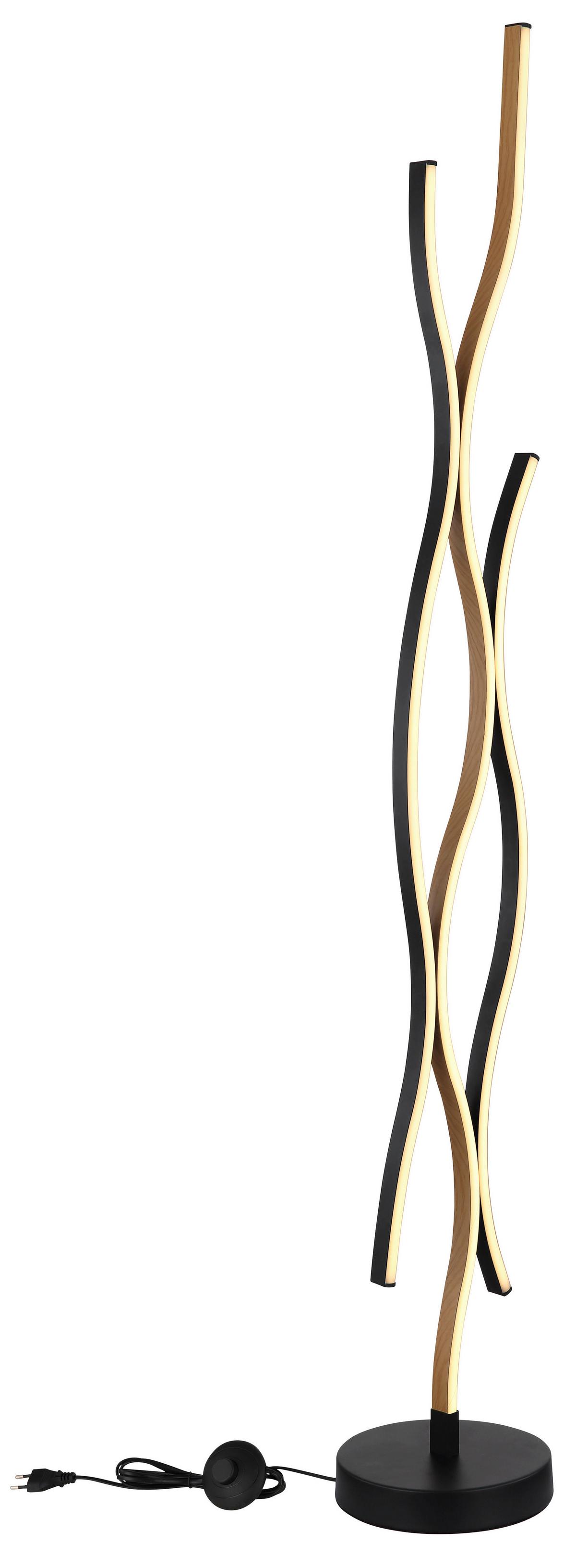 LED-Stehleuchte Geronimo Opal Schwarz Braun D: 20 cm - Dunkelbraun/Opal, Natur, Kunststoff/Metall (20/135cm) - Globo