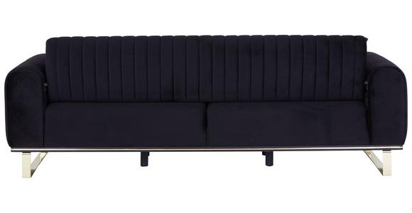 3-Sitzer-Sofa Mit Schlaffunktion Bono Schwarz - Goldfarben/Schwarz, MODERN, Textil (230/83/90cm) - Luca Bessoni