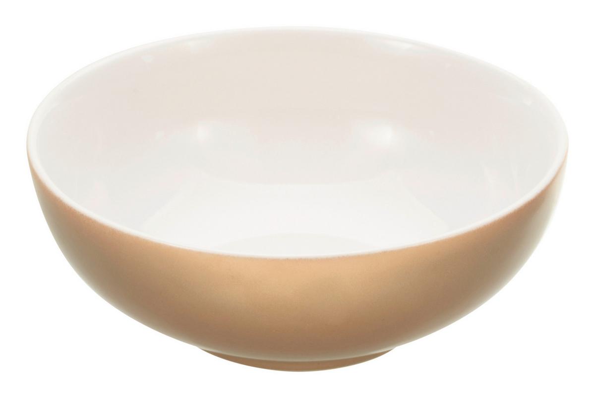 Müslischalenset Steinzeug Weiß/Goldfarben 2--Teilig. Ø 16 cm - Goldfarben/Weiß, Basics, Keramik (16cm) - Creatable