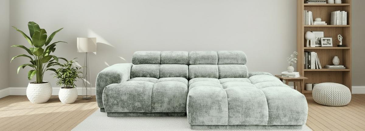 Ecksofa Chani Hellblau, Schenkel: 239x150 cm - Hellblau, MODERN, Textil (239/150cm) - MID.YOU