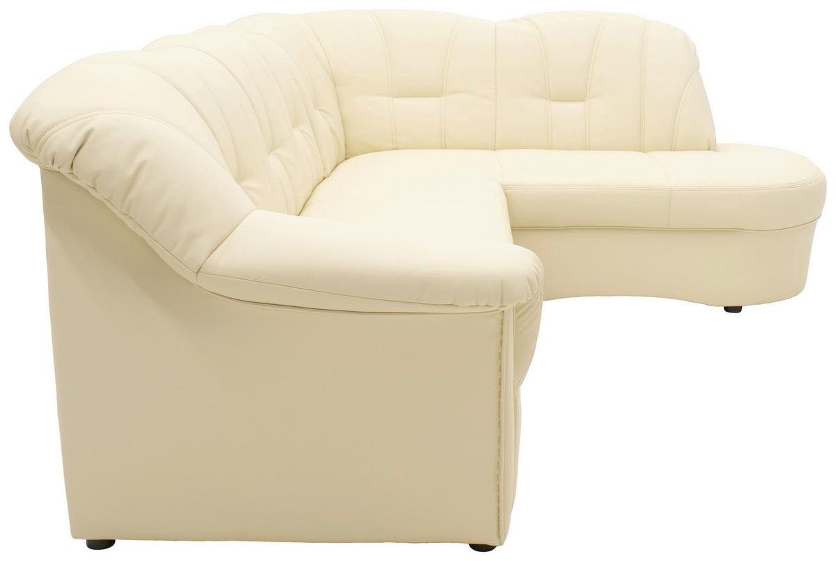 Ecksofa Papenburg Beige Lederlook - Beige/Schwarz, KONVENTIONELL, Textil (243/180cm) - MID.YOU