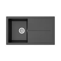 Spüle Cleveland Schwarz 86x21,4 cm - Schwarz, Basics, Glas/Kunststoff (86/21,4/50cm) - Respekta