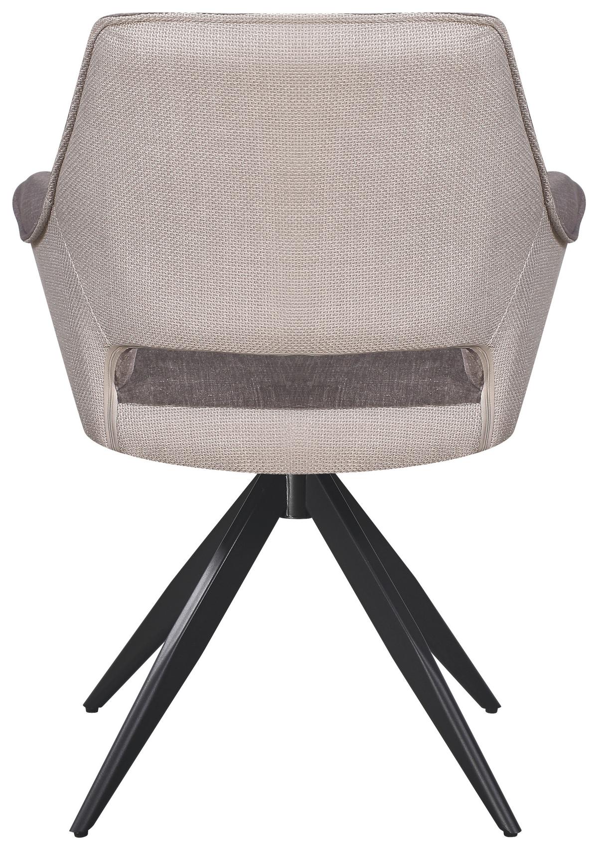 Armlehnstuhl Kiran Samt Beige, B: 62 cm - Beige/Schwarz, KONVENTIONELL, Textil/Metall (62/86/64cm) - MID.YOU