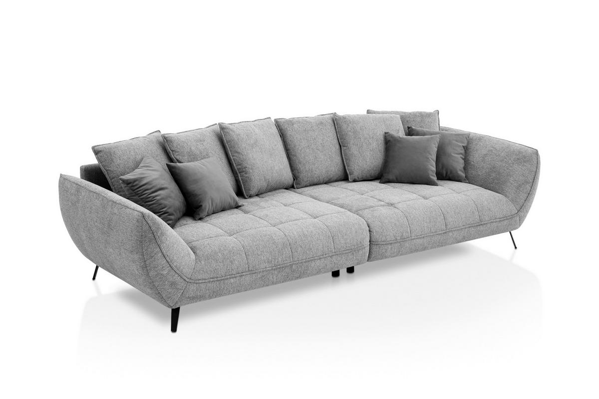 Bigsofa Triton Dunkelgrau B: 311 Cm - Dunkelgrau/Schwarz, Design, Textil (311/95/130cm) - Livetastic