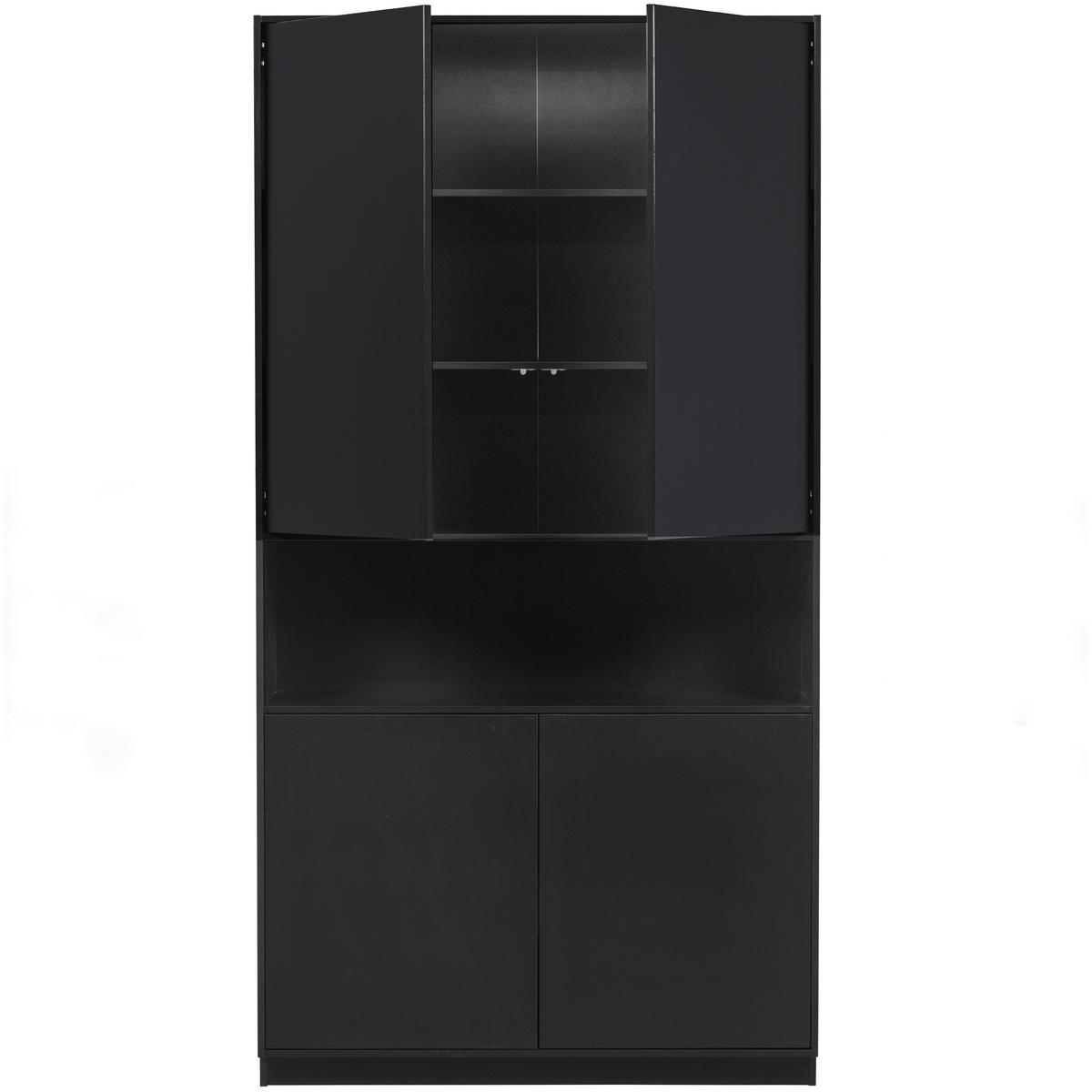 Buffet Finca Schwarz B: 110 cm - Schwarz, Design, Holz (110/210/40cm) - Livetastic