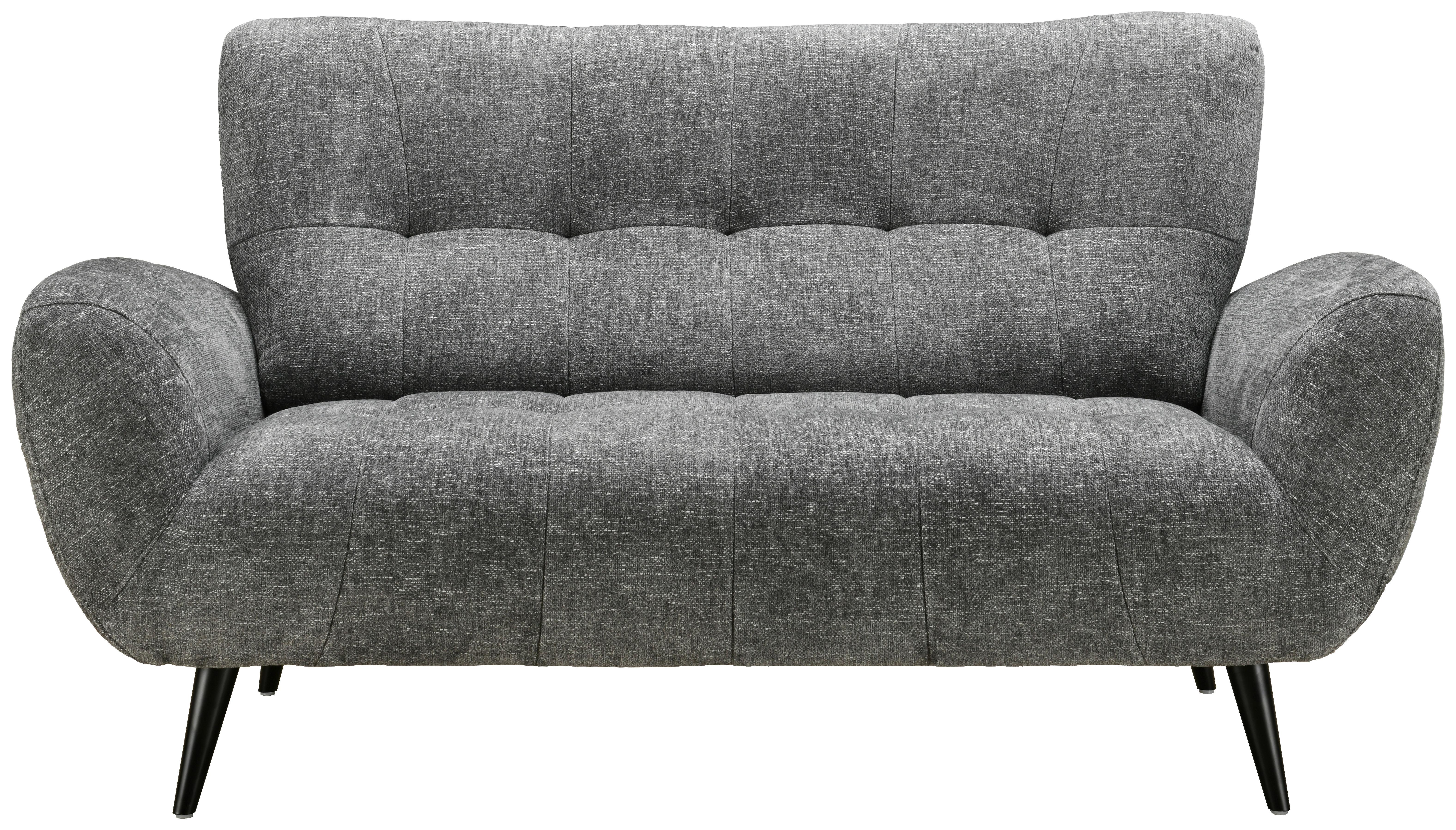 Dvoumístná pohovka PRAG, tmavě šedá - černá/tmavě šedá, Basics, kov/dřevo (165/89/91cm) - P & B