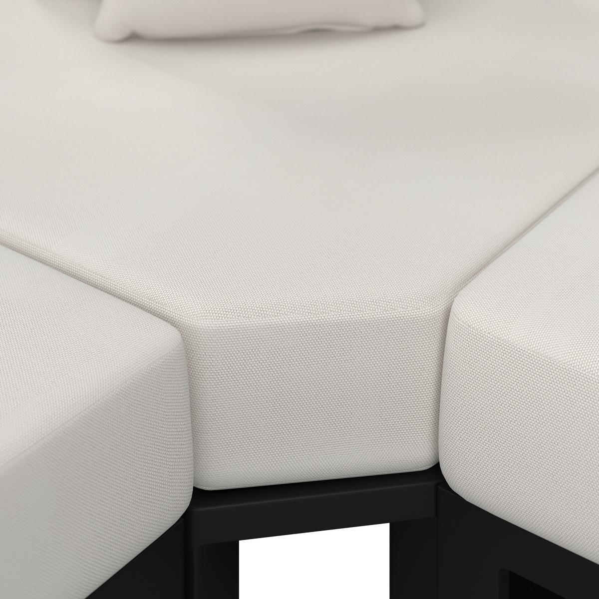 TERASOVÁ SEDACÍ SOUPRAVA SILVANO - bílá/šedá, Moderní, kov/textil (323/79cm) - Bessagi Garden