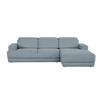 Ecksofa Frans Blau S: 204 cm - Blau/Schwarz, Design, Textil (204/293cm) - MID.YOU