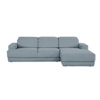 Ecksofa Frans Blau S: 204 Cm - Blau/Schwarz, Design, Textil (204/293cm) - MID.YOU