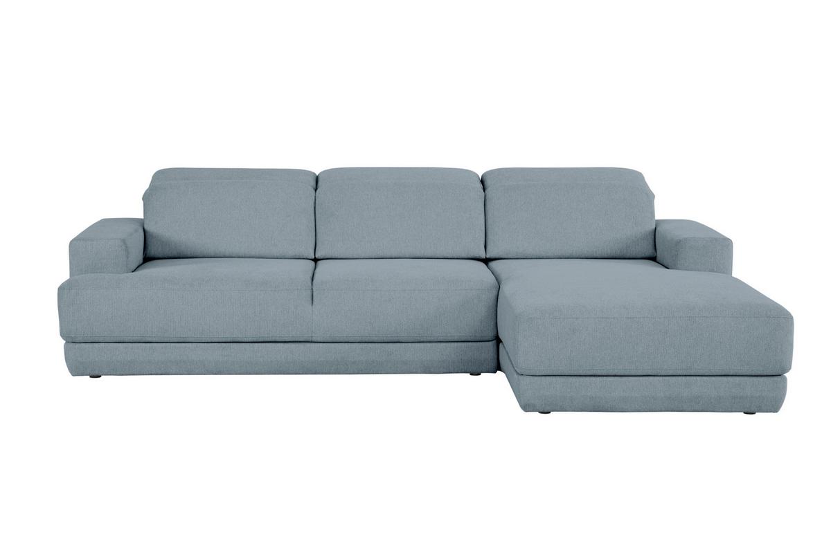 Ecksofa Frans Blau S: 204 Cm - Blau/Schwarz, Design, Textil (204/293cm) - MID.YOU