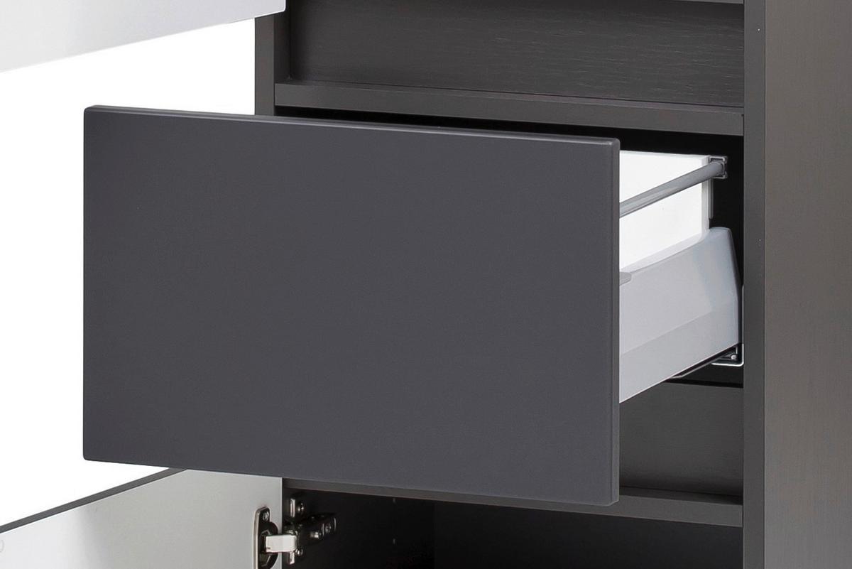 Hochschrank Kopenhagen B: 40 cm Graphitfarben - Silberfarben/Graphitfarben, KONVENTIONELL, Holzwerkstoff (40/180/35cm) - Held