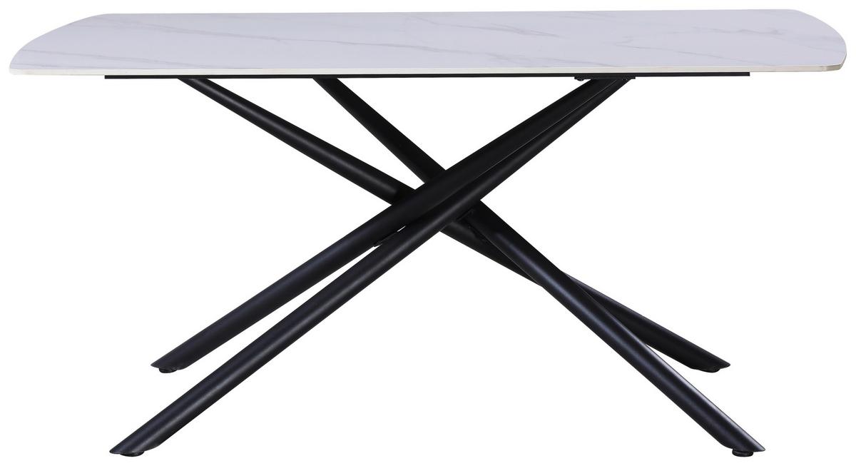 Étkezőasztal Mailand - fekete/fehér, Modern, fém/kerámia (140/75/90cm)