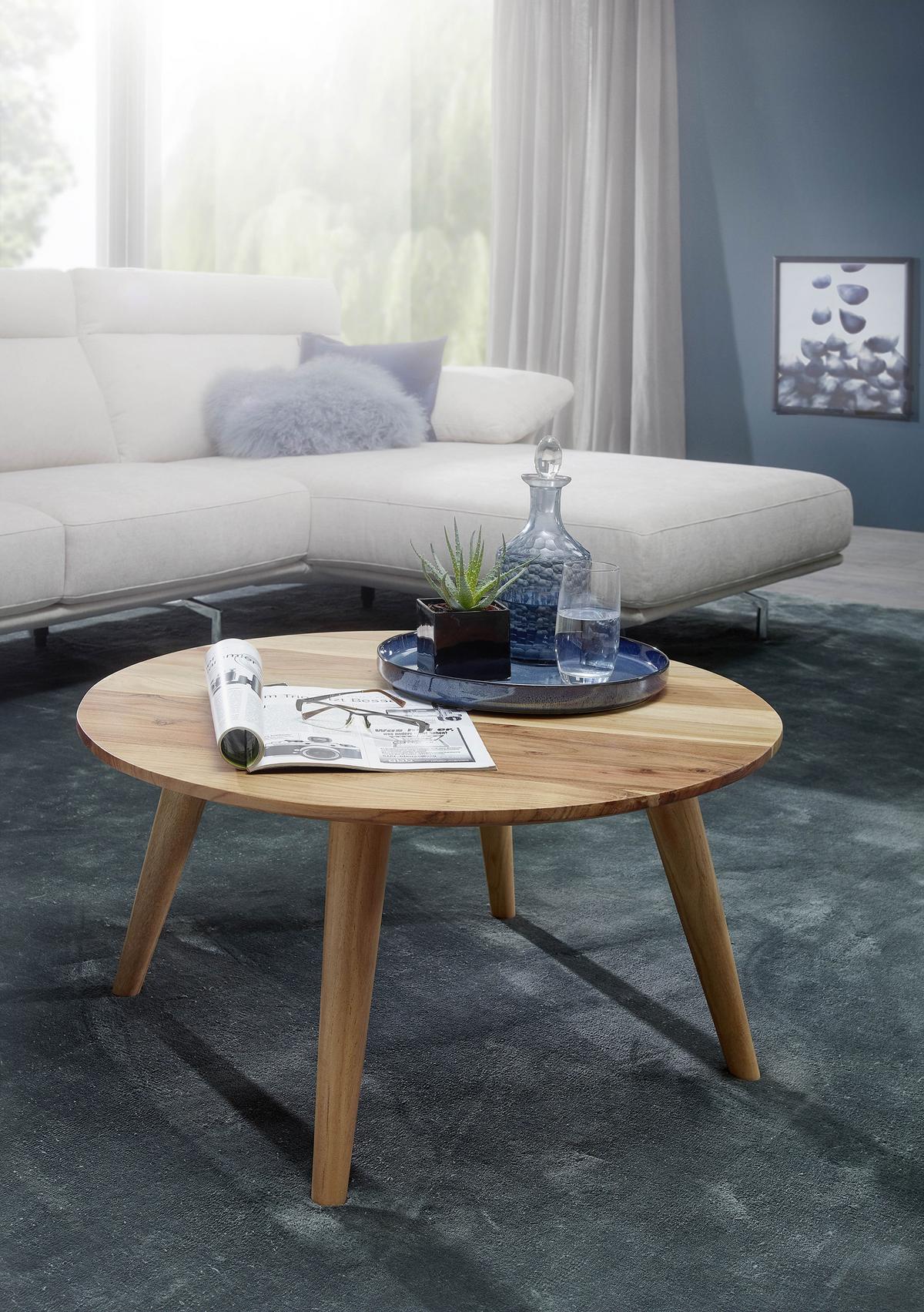 Konferenční stolek BOHA masív - barvy akácie, Design, dřevo (75/40/75cm) - MID.YOU