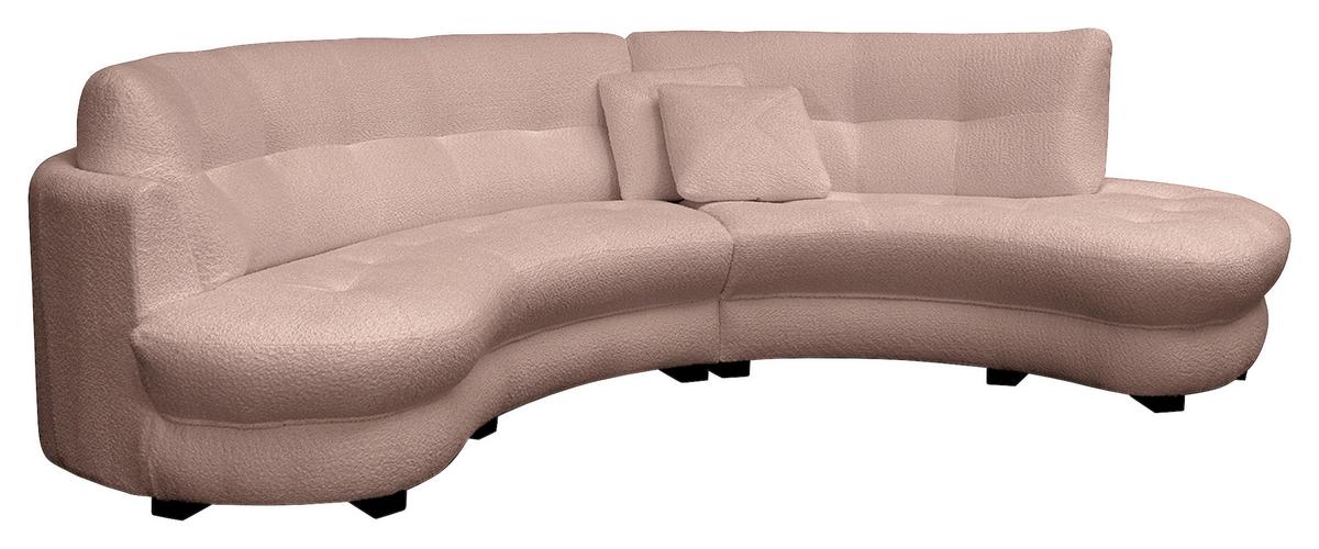 Ecksofa Bretina, Rosa S: 300x113 cm - Schwarz/Weiß, Design, Textil (300/113cm) - Livetastic