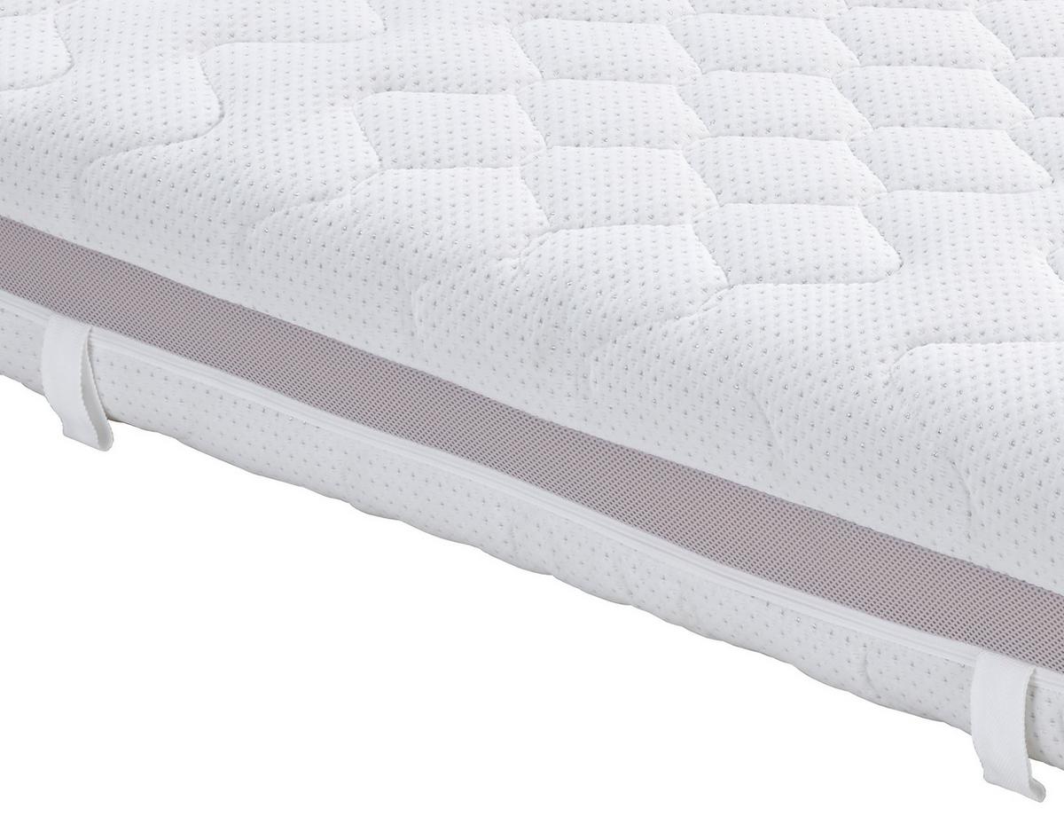 Taschenfederkernmatratze Visco Dream 90x200 cm H3 H: 22 cm - Weiß, KONVENTIONELL, Textil (90/200cm) - Livetastic