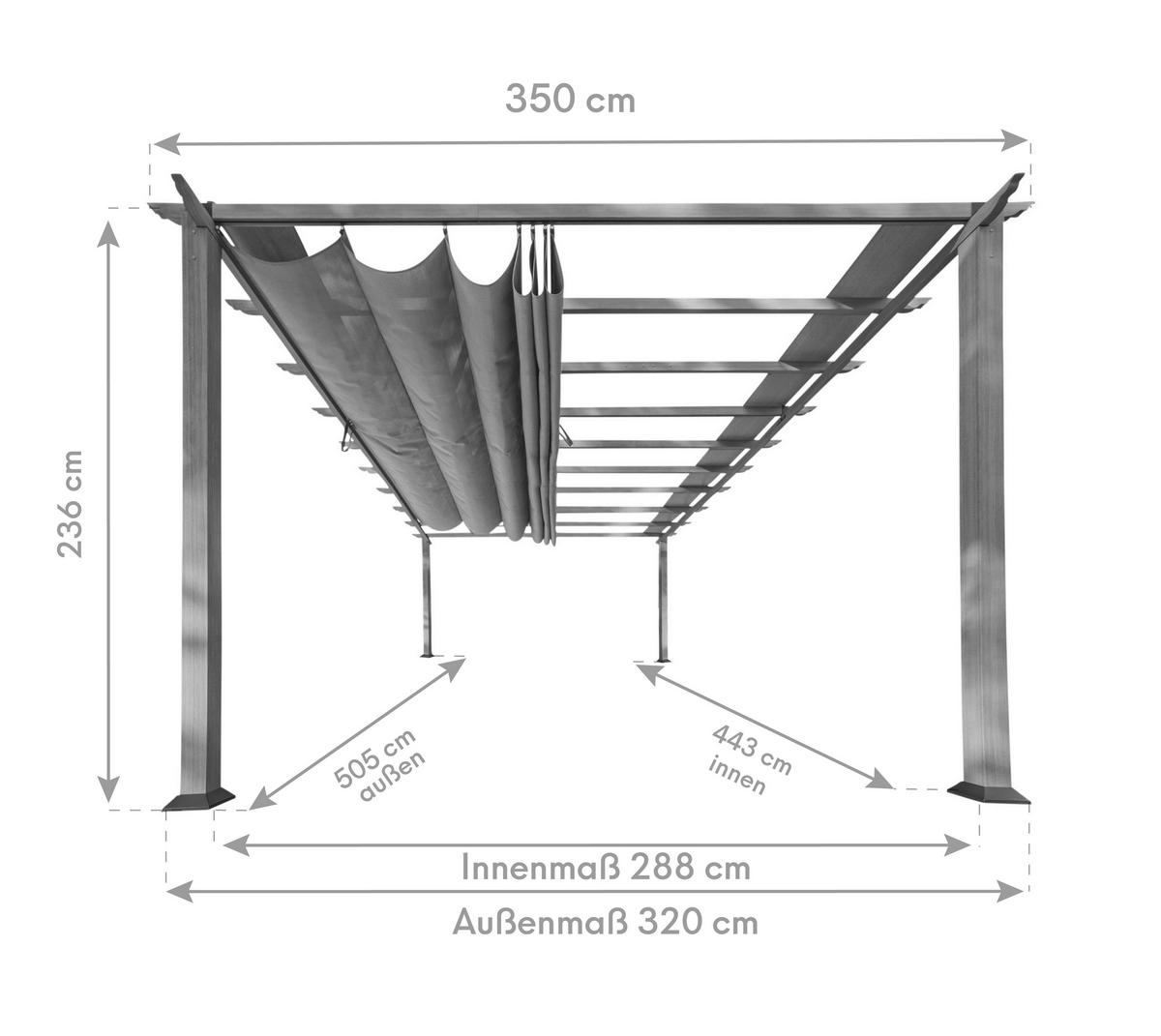Pavillon Florenz 505x350cm Wetterfest - Weiß, Basics, Kunststoff/Metall (505/236/350cm)